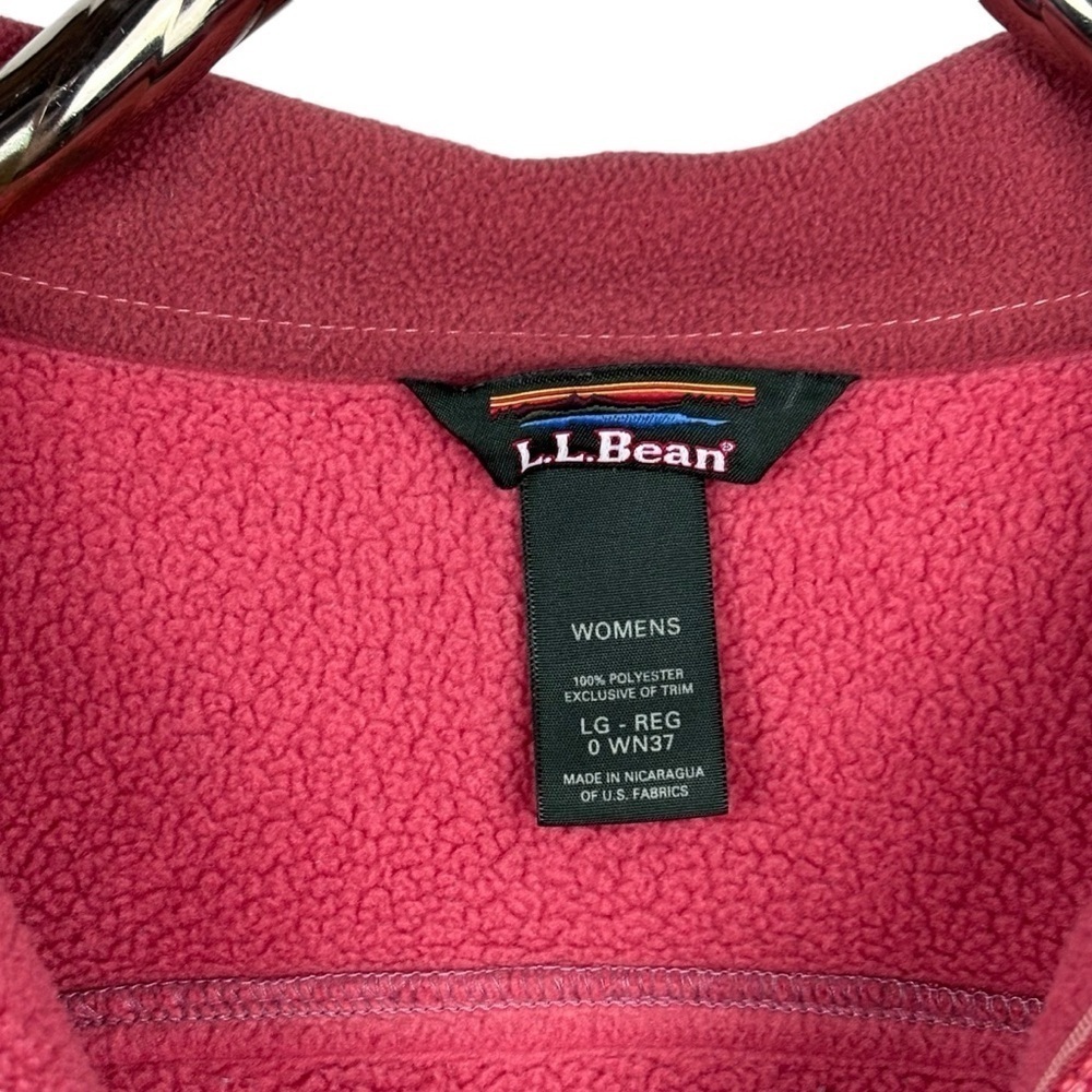 LL BEAN 0WN37 QUARTER ZIP ORANGE RED FLEECE PULLOVER SWEATSHIRT JACKET - Picture 13 of 13